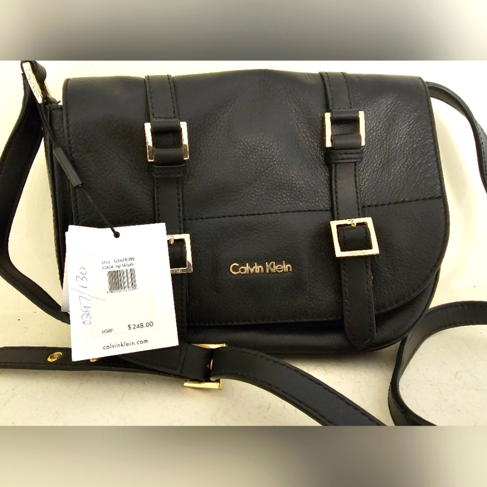 Calvin Klein leather small black bag